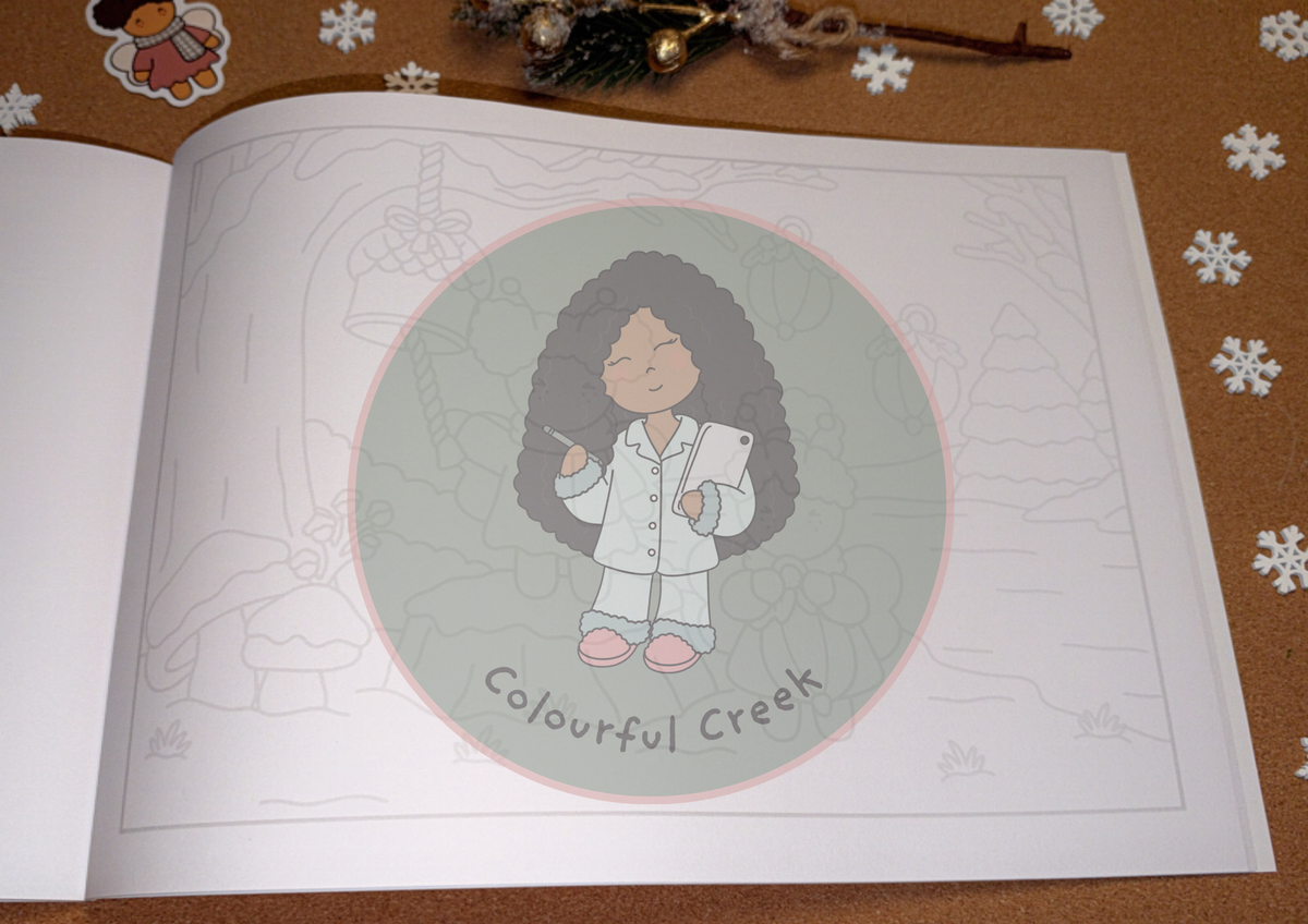 The Winter Welcome — Grey Lines Cardstock Colouring Book