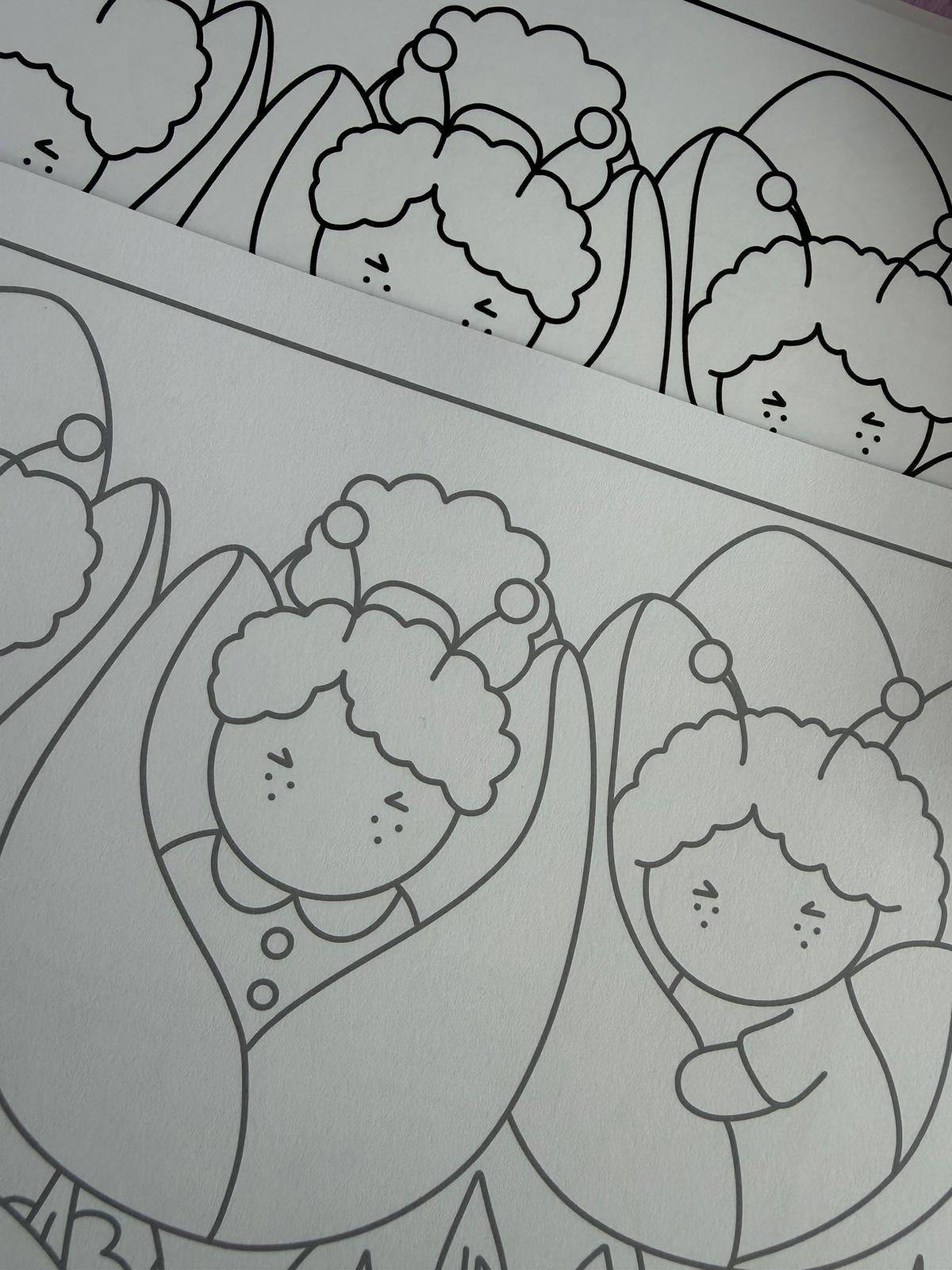 The Pufflings Vol.1 Cardstock Book. (MEDIUM grey Lines)
