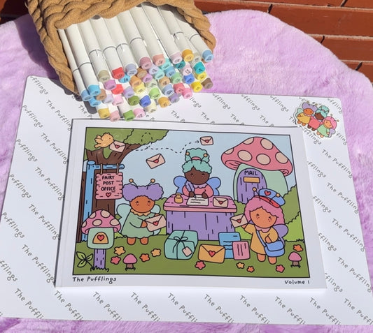 The Pufflings Vol.1 Cardstock Book. (LIGHT Grey Lines)