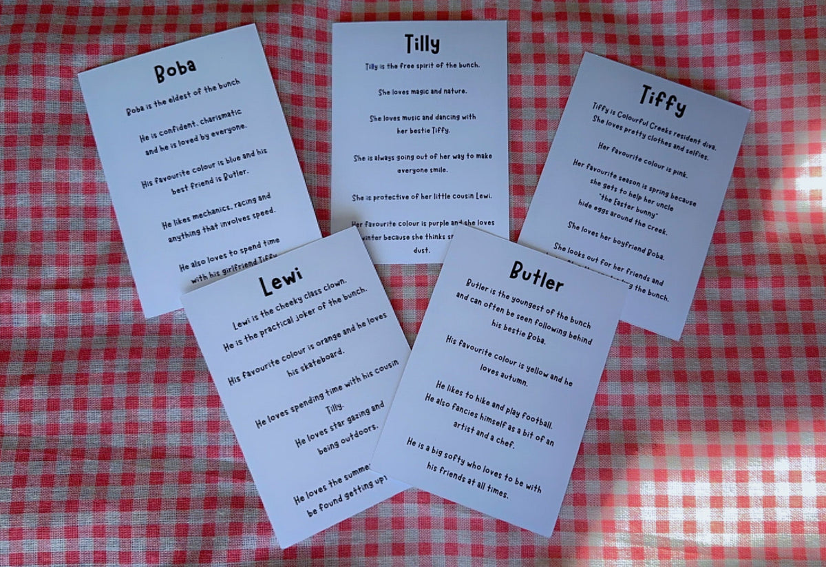 Colourful Creek Character Cards